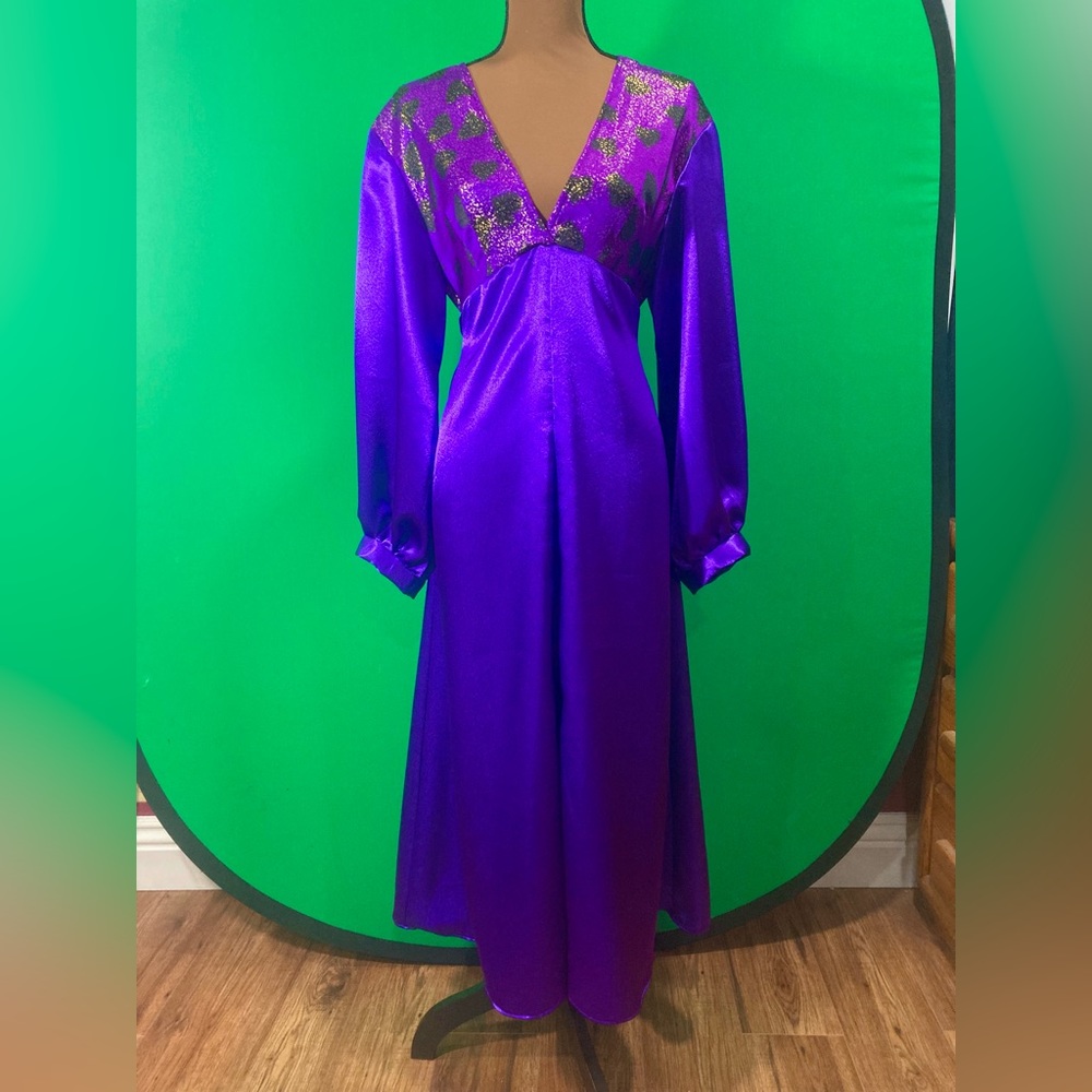Maxi Purple Satin Dress